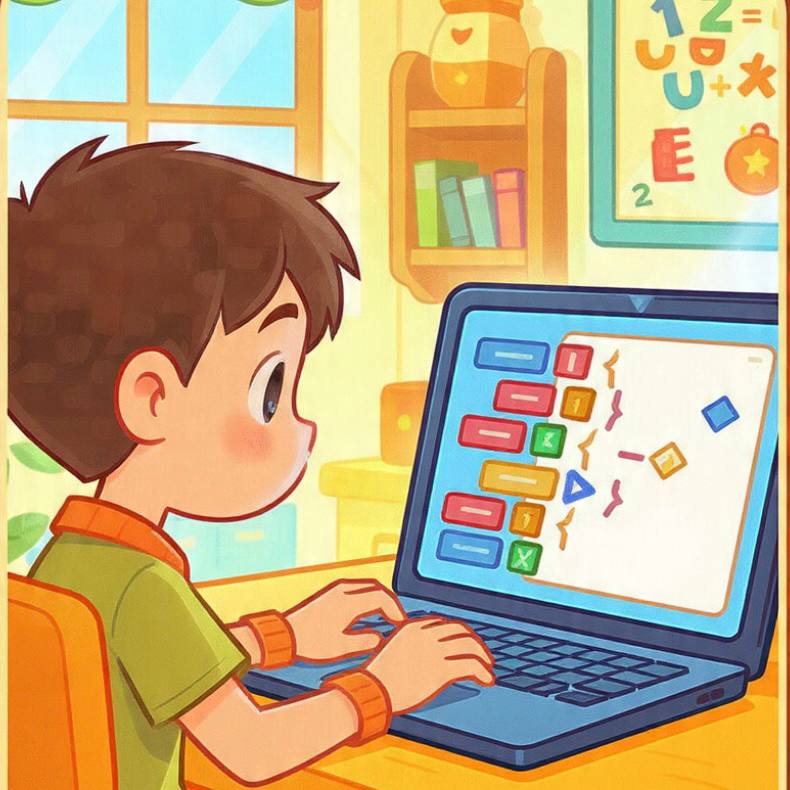 Kids learning coding through interactive and game-based coding platforms